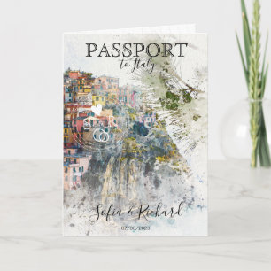 Wedding Destination Passport Italien Cinque Terre Einladung