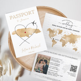 Wedding Destination Passport Jamaica Karte QR Code