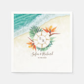 Wedding Destination Passport Kompass Vielen Dank Serviette (Vorderseite)