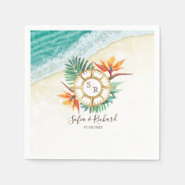 Wedding Destination Passport Kompass Vielen Dank Serviette