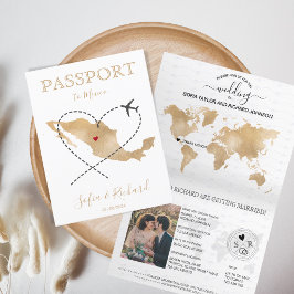 Wedding Destination Passport Mexico World MaP Einladung