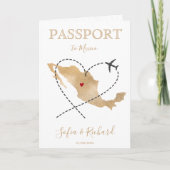 Wedding Destination Passport Mexiko Karte QR Code (Vorderseite)