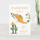 Wedding Destination Passport Mexiko Karte Wasserfa (Vorderseite)