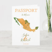 Wedding Destination Passport Mexiko Karte Wasserfa (Vorderseite)