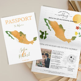 Wedding Destination Passport Mexiko Karte Wasserfa