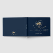 Wedding Destination Passport Palm Tree Vielen Dank Gästebuch (Voll)