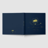 Wedding Destination Passport Palm Tree Vielen Dank Gästebuch (Voll)