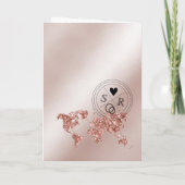 Wedding Destination Passport Rose Gold Weltkarte Einladung (Rückseite)