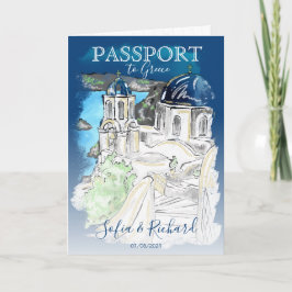 Wedding Destination Passport Santorini Griechenlan Einladung