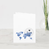 Wedding Destination Passport Wasserfarbe Weltkarte Einladung (Rückseite)