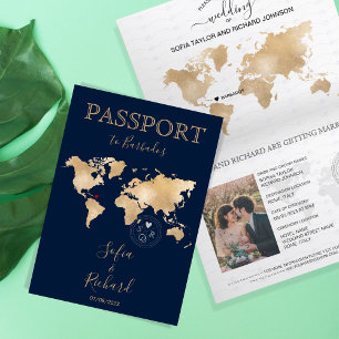 Wedding Destination Passport Weltkarte Barbados Einladung