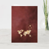 Wedding Destination Passport Weltkarte Burgundy Einladung (Rückseite)