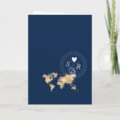 Wedding Destination Passport - Weltkarte - Herz Einladung (Rückseite)