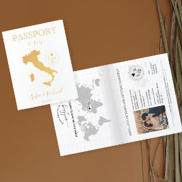 Wedding Destination Passport Weltkarte ITALIEN Folienkarte