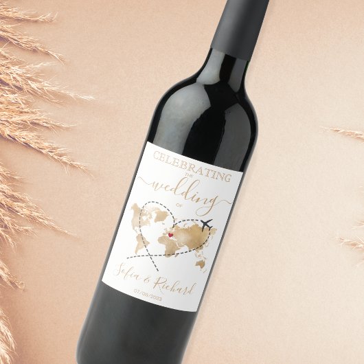 Wedding Destination Passport Weltkarte Italien Her Weinetikett