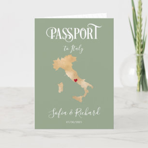 Wedding Destination Passport Weltkarte Italien Sei Einladung