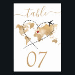 Wedding Destination Passport Weltkarte Italien Tab Tischnummer<br><div class="desc">Modernes und elegantes Mexiko World Map Tischnummer Wedding Destination wie Pass</div>