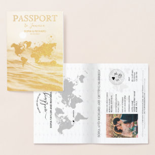 Wedding Destination Passport Weltkarte JAMAICA Inv Folienkarte