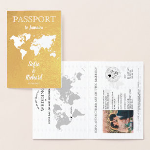 Wedding Destination Passport Weltkarte JAMAICA Inv Folienkarte