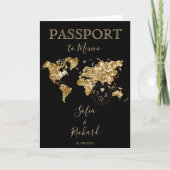 Wedding Destination Passport - Weltkarte Mexiko Einladung (Vorderseite)