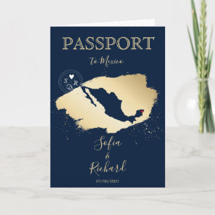 Wedding Destination Passport - Weltkarte Mexiko Einladung