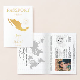 Wedding Destination Passport - Weltkarte Mexiko Folienkarte