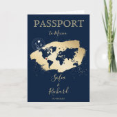 Wedding Destination Passport Weltkarte Mexiko Invi Einladung (Vorderseite)