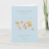 Wedding Destination Passport Weltkarte Modern Einladung (Vorderseite)