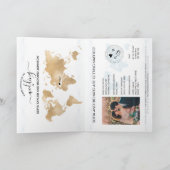 Wedding Destination Passport Weltkarte Modern Einladung (Innenseite)