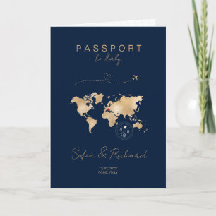 Wedding Destination Passport Weltkarte Modern Invi Einladung