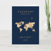 Wedding Destination Passport Weltkarte Modern Invi Einladung (Vorderseite)