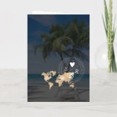 Wedding Destination Passport Weltkarte Palm Beach Einladung (Rückseite)
