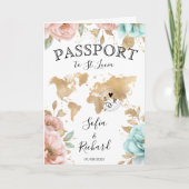 Wedding Destination Passport Weltkarte St. Lucia Einladung (Vorderseite)