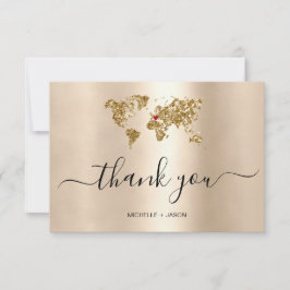 Wedding Destination Passport Weltkarte Vielen Dank RSVP Karte