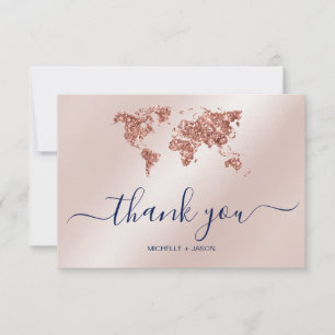 Wedding Destination Passport Weltkarte Vielen Dank RSVP Karte