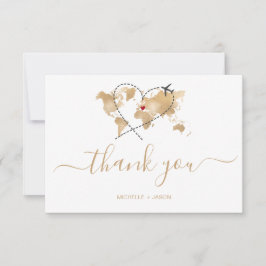 Wedding Destination Passport Weltkarte Vielen Dank RSVP Karte