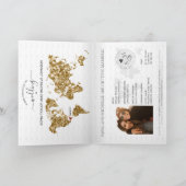 Wedding Destination Passport Weltkarte Zwei Brides Einladung (Innenseite)