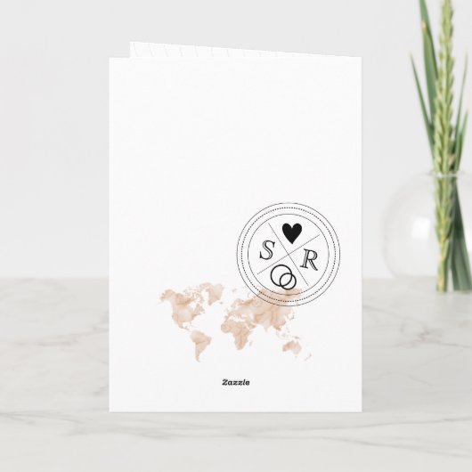 Wedding Destination Passport Weltkarte Zwei Brides Einladung (Rückseite)