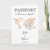 Wedding Destination Passport Weltkarte Zwei Brides Einladung (Vorderseite)