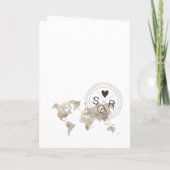 Wedding Destination Passport World Map Travel Inv Einladung (Rückseite)