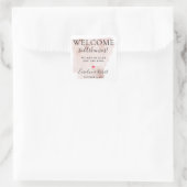 Wedding Destination Willkommensgast Gefallen Quadratischer Aufkleber (Tasche)