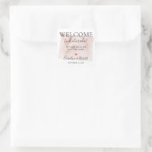 Wedding Destination Willkommensgast Gefallen Quadratischer Aufkleber (Tasche)