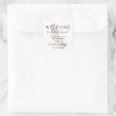 Wedding Destination Willkommensgast Gefallen Quadratischer Aufkleber (Tasche)