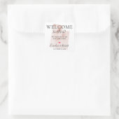 Wedding Destination Willkommensgast Gefallen Quadratischer Aufkleber (Tasche)