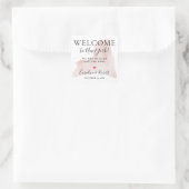 Wedding Destination Willkommensgast Gefallen Quadratischer Aufkleber (Tasche)