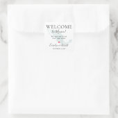Wedding Destination Willkommensgast Gefallen Quadratischer Aufkleber (Tasche)