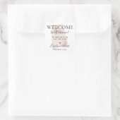 Wedding Destination Willkommensgast Gefallen Quadratischer Aufkleber (Tasche)