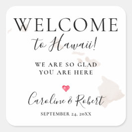 Wedding Destination Willkommensgast Gefallen Quadratischer Aufkleber