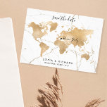 Wedding Destination World Map Gold Removable Heart Einladung<br><div class="desc">Planning wedding at the romantic destination? Invite your guests with this beautiful Invitation with gold world map and your custom destination marked with the moveable  heart. 
The heart is removable,  so you can place it wherever you plan your wedding to be :)</div>