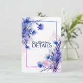 💍 Wedding DETAILS Cornflower Reverie Begleitkarte (Stehend Vorderseite)